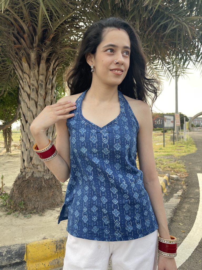 Boho-Chic Halter Neck Kurti - 4
