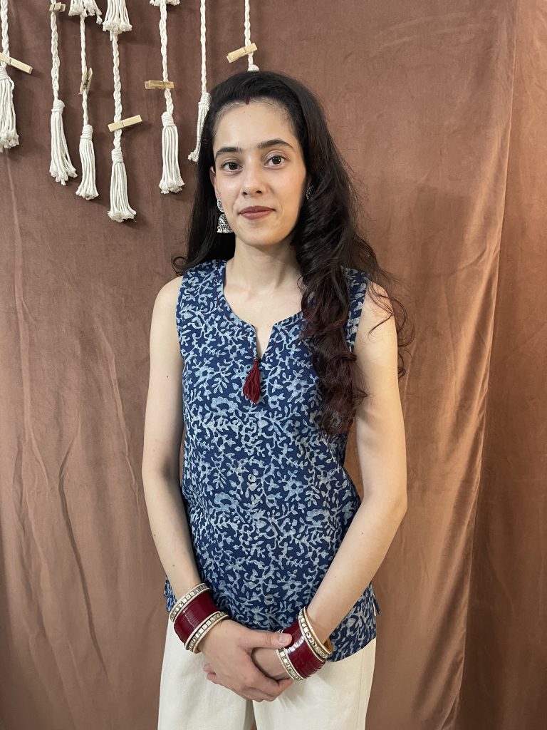 Handcrafted Sleeveless Cotton Kurti - 1