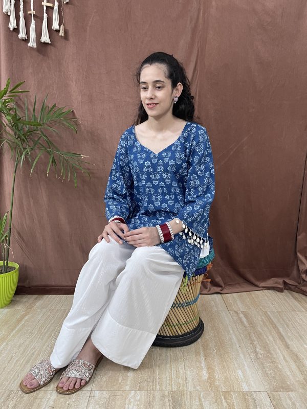 Indigo Handcrafted Farshi Suit - Haute Kaari Nazakat Collection