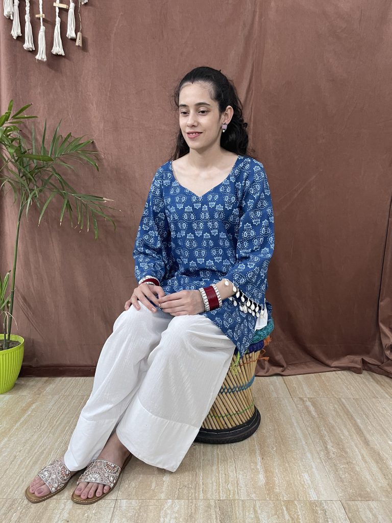 Indigo Handcrafted Farshi Suit - Haute Kaari Nazakat Collection