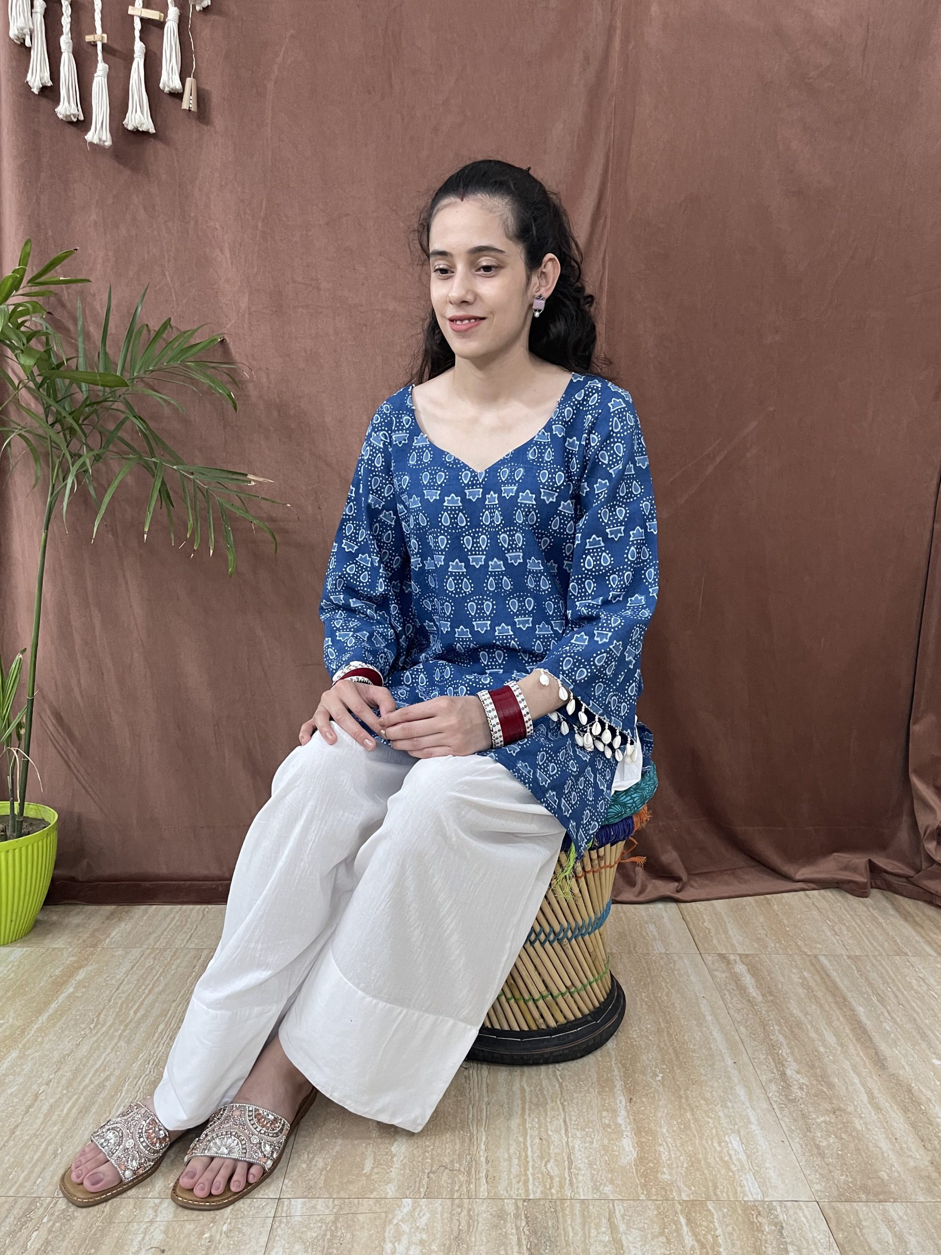 Indigo Handcrafted Farshi Suit - Haute Kaari Nazakat Collection