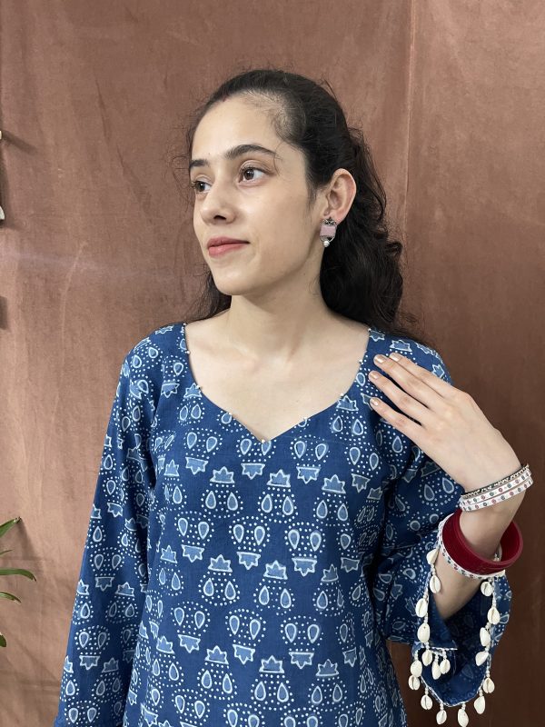 Indigo Handcrafted Farshi Suit - Haute Kaari Nazakat Collection