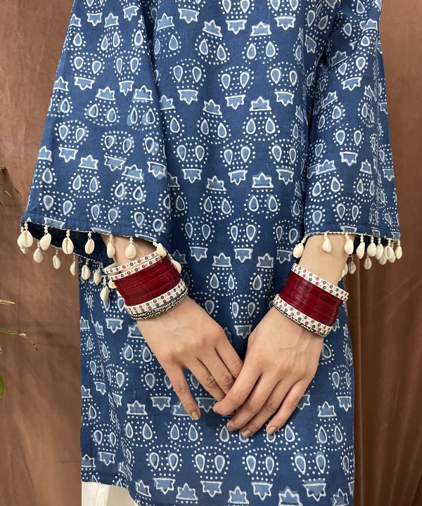 Indigo Handcrafted Farshi Suit - Haute Kaari Nazakat Collection