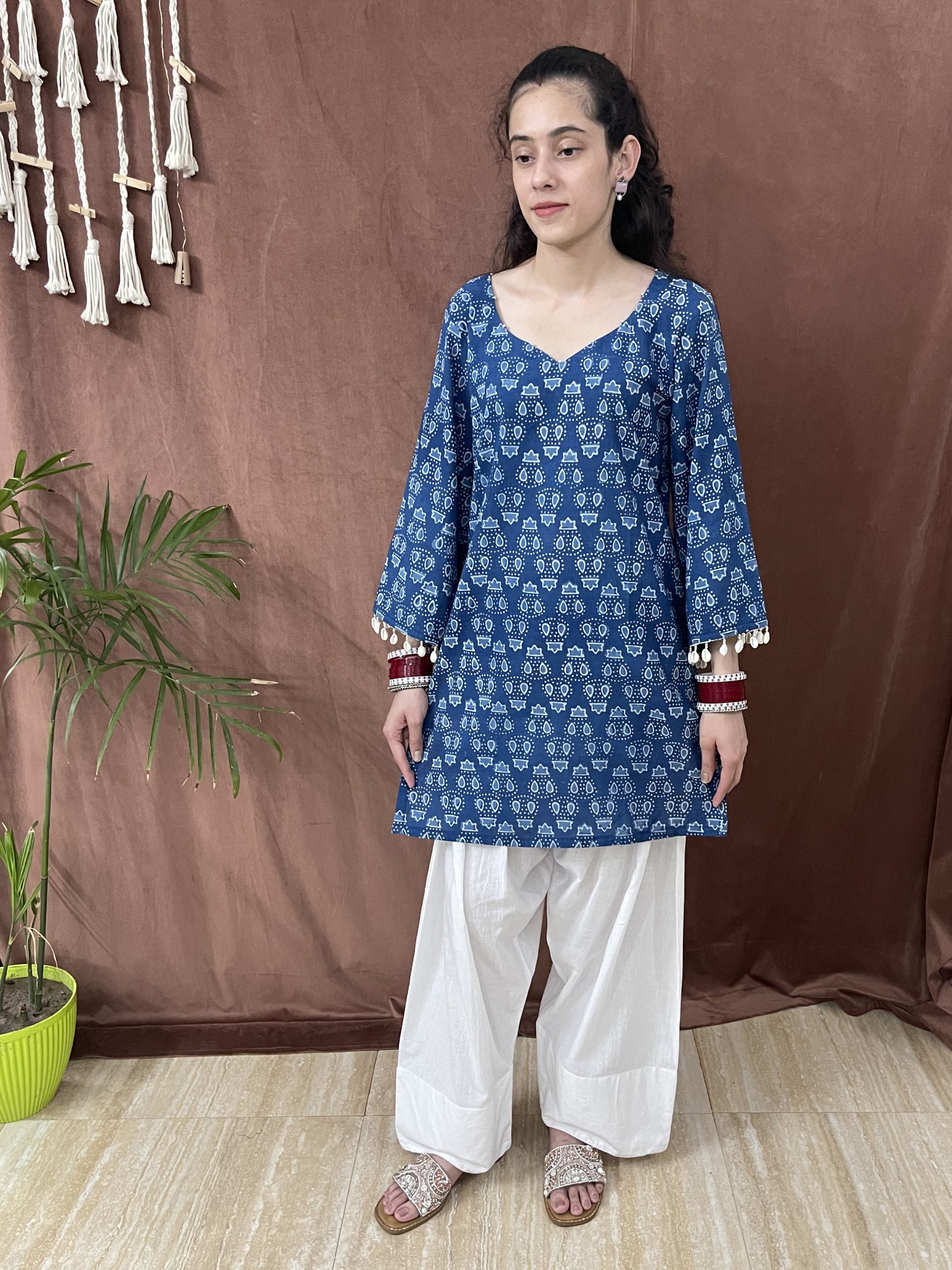 Indigo Handcrafted Farshi Suit - Haute Kaari Nazakat Collection